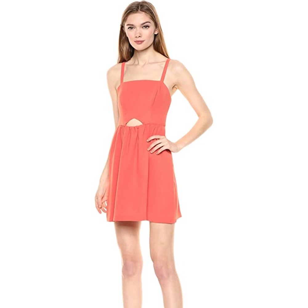 BCBGeneration Sleeveless Cutout Flutter Dress